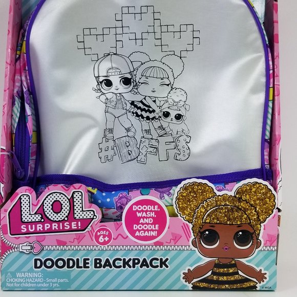 L.O.L.Surprise! L.O.L Colour Your Own Doodle Backpack , 4 Markers - Picture 1 of 10